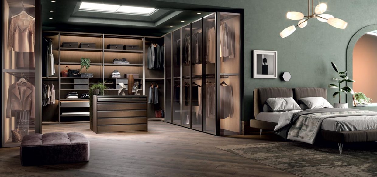 Элегантные шкафы и гардеробные комнаты от Mercantini